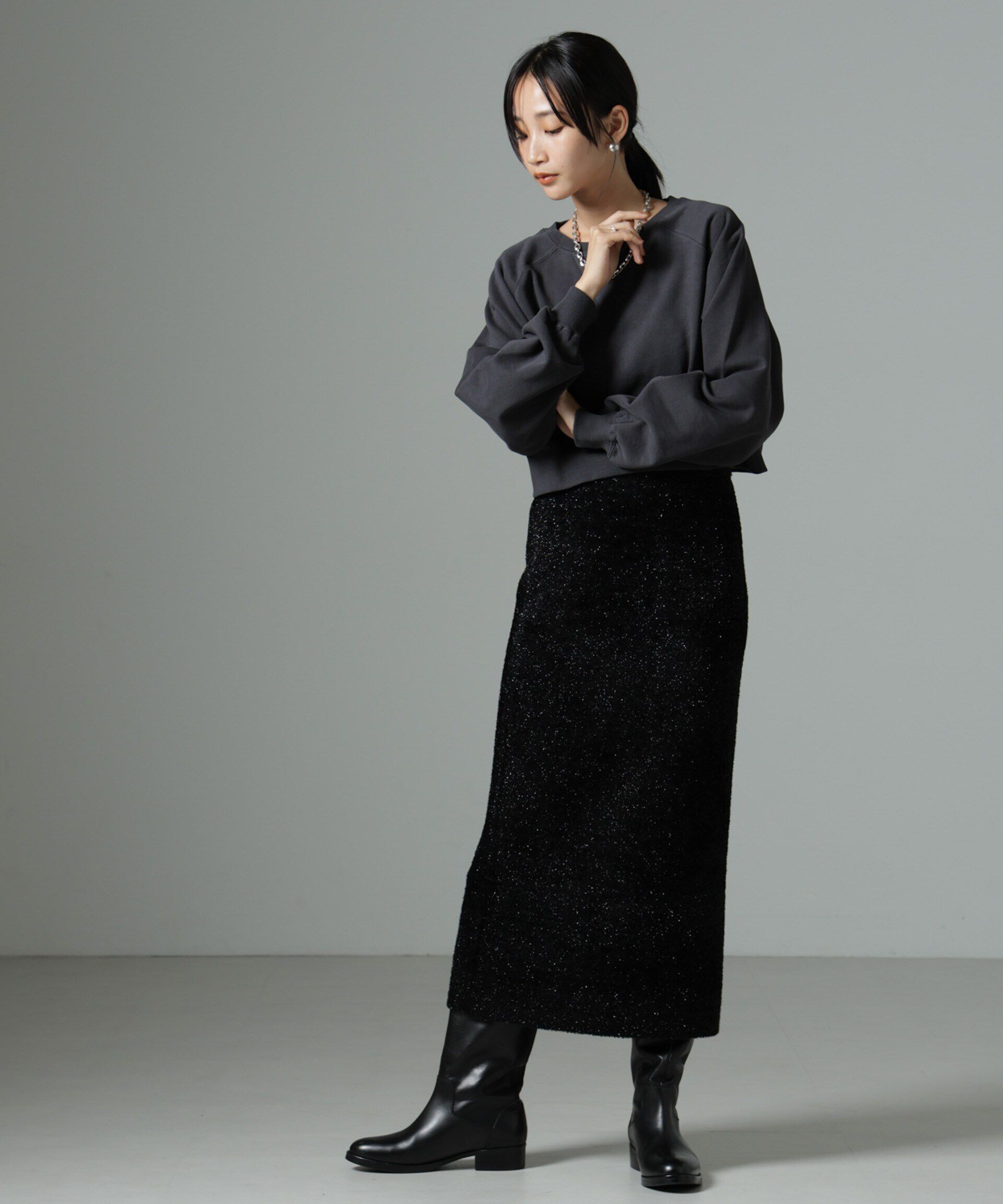 nano･universe「ショートスウェットプルオーバー」|Tシャツ・カットソー|