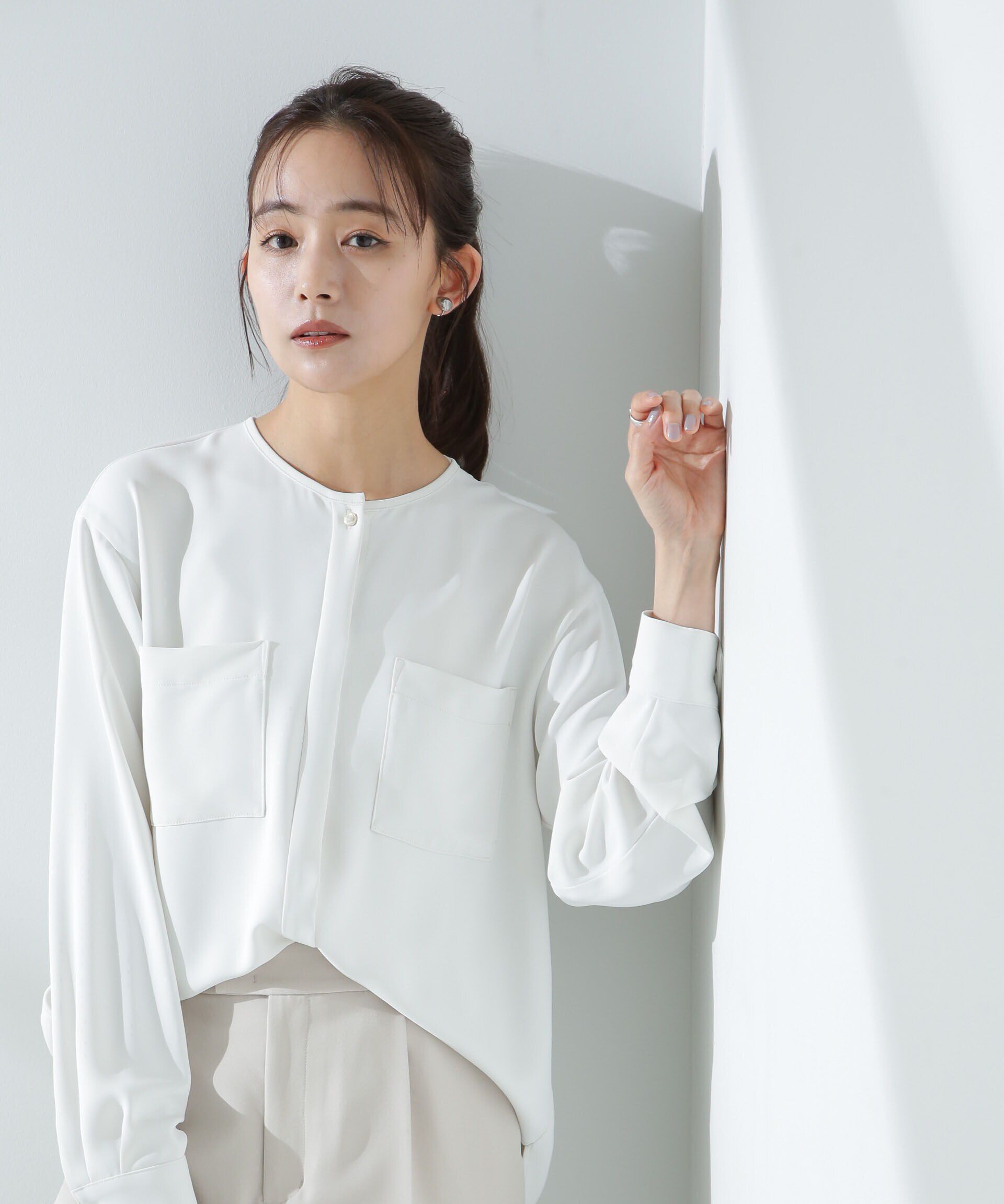 nano･universe「Ｗポケットブラウス」|シャツ・ブラウス|