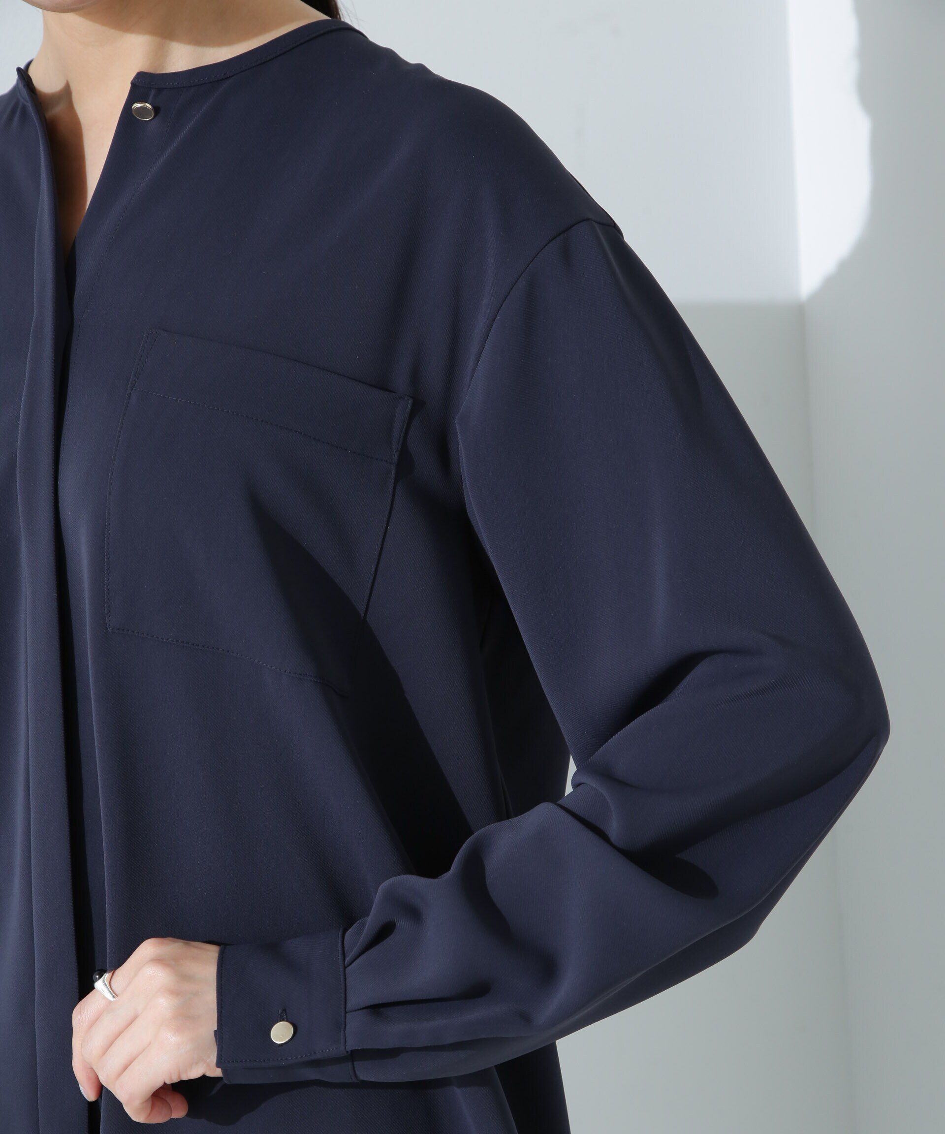 nano･universe「Ｗポケットブラウス」|シャツ・ブラウス|