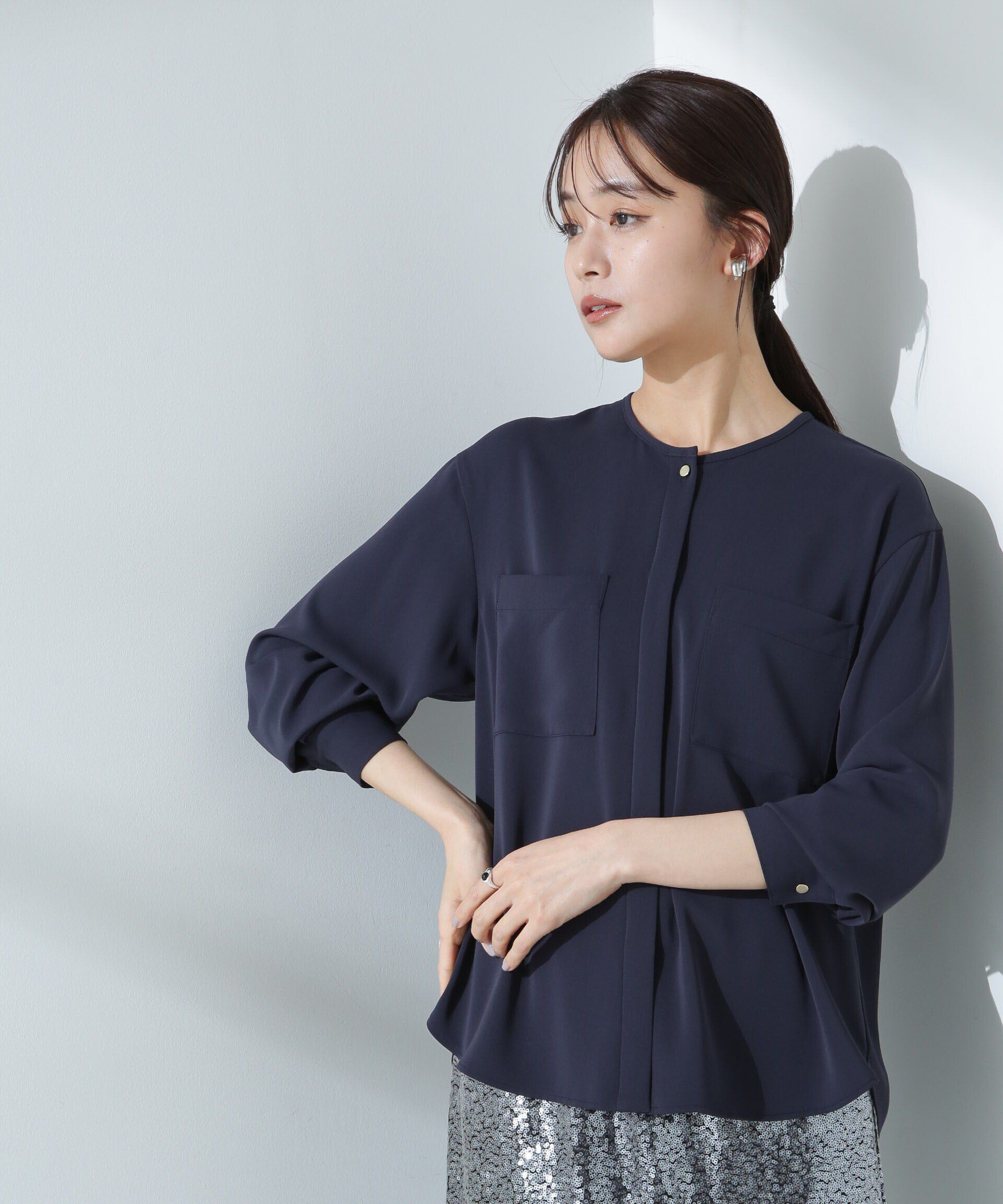 nano･universe「Ｗポケットブラウス」|シャツ・ブラウス|