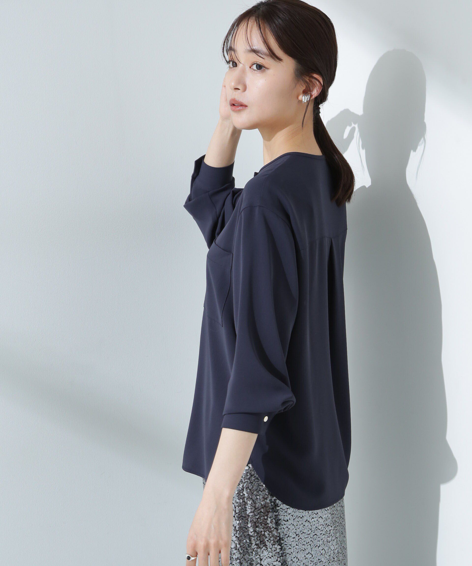 nano･universe「Ｗポケットブラウス」|シャツ・ブラウス|