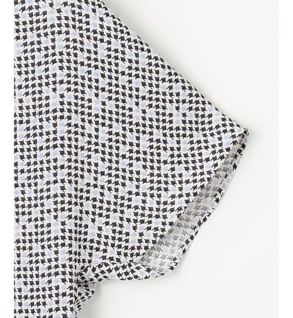 23区「【洗える】ライトバックサテンアムンゼン ハウンドトゥース プリント ブラウス」|シャツ・ブラウス|