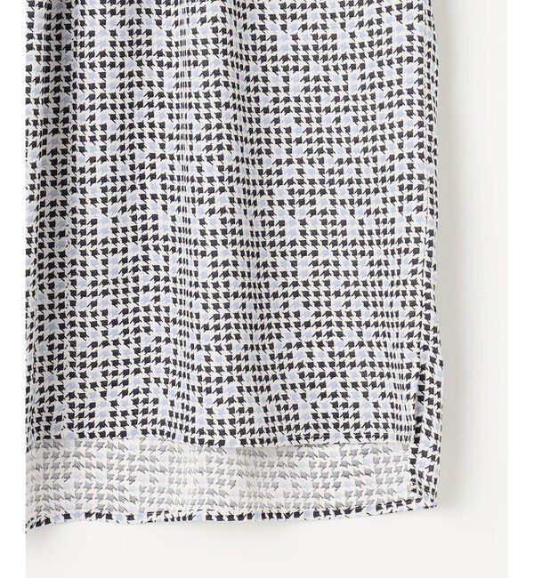 23区「【洗える】ライトバックサテンアムンゼン ハウンドトゥース プリント ブラウス」|シャツ・ブラウス|