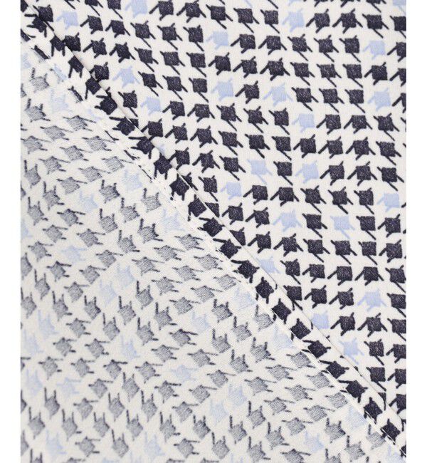 23区「【洗える】ライトバックサテンアムンゼン ハウンドトゥース プリント ブラウス」|シャツ・ブラウス|