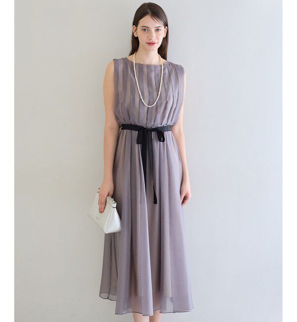 23区「【APPLAUDIR】グロッシーオーガンザ ドレス」|ドレス|ブラウン系