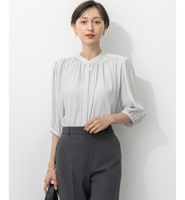 23区「ライトバックサテンアムンゼン ギャザーブラウス」|シャツ・ブラウス|ﾗｲﾄｸﾞﾚ