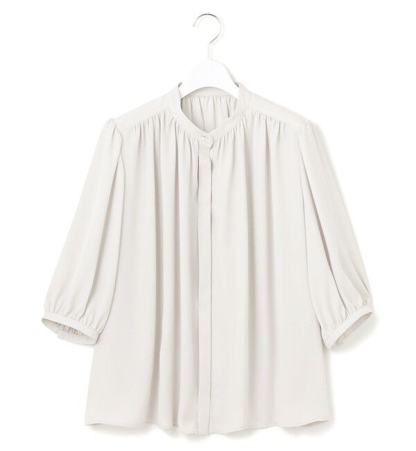 23区「ライトバックサテンアムンゼン ギャザーブラウス」|シャツ・ブラウス|