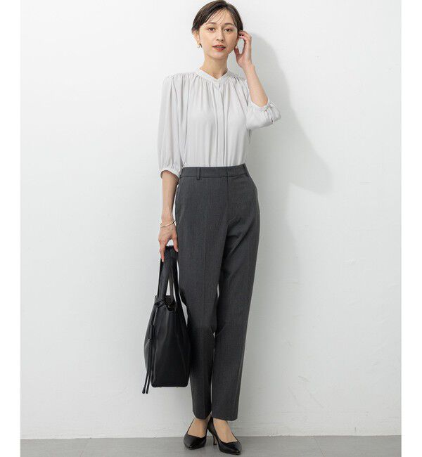 23区「ライトバックサテンアムンゼン ギャザーブラウス」|シャツ・ブラウス|