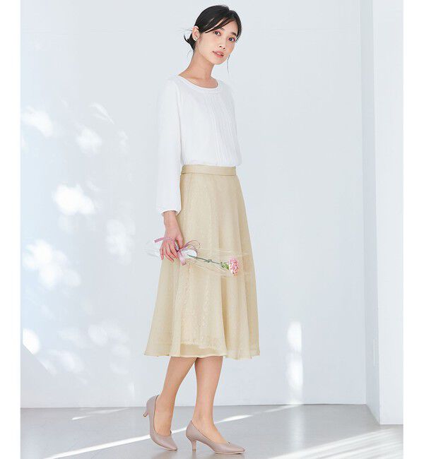 any SiS「【洗える】フロントプリーツシフォンブラウス」|Tシャツ・カットソー|