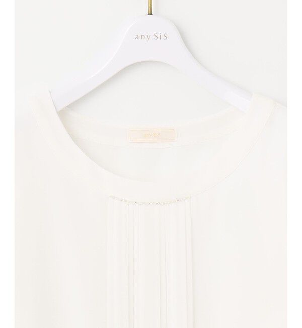 any SiS「【洗える】フロントプリーツシフォンブラウス」|Tシャツ・カットソー|