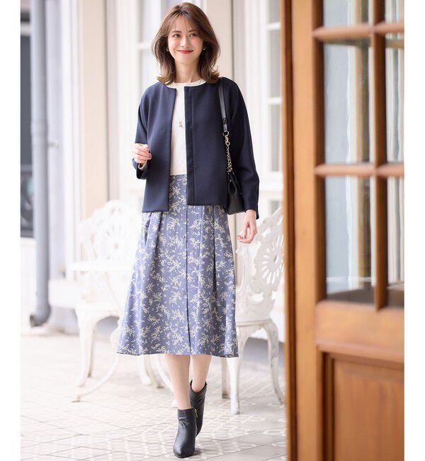 ANY SIS「【美人百花10月号掲載】ドルマンニット&times;プリントワンピース セット」|ドレス|