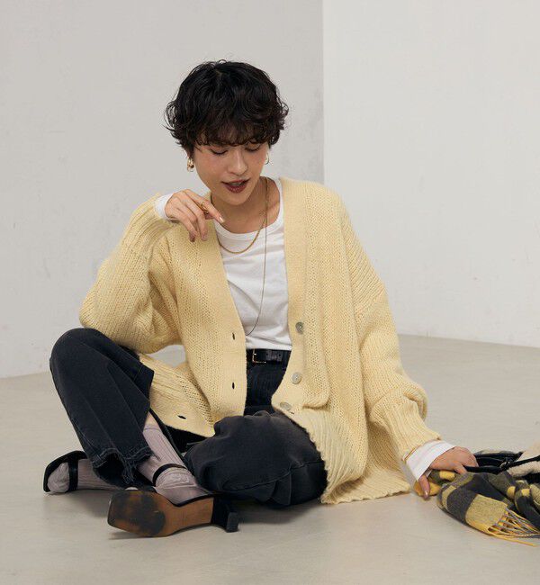 NOLLEY'S「《手洗い可能》アルパカMIX Vネックカーディガン」|カーディガン|