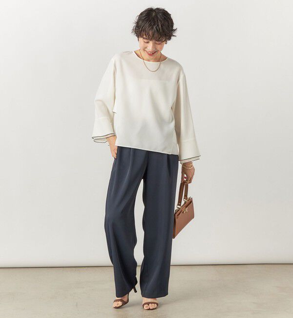 NOLLEY'S sophi「【追加】《オールシーズン対応》ウォッシャブルダブルクロスサテンイージーワイドパンツ」|その他|