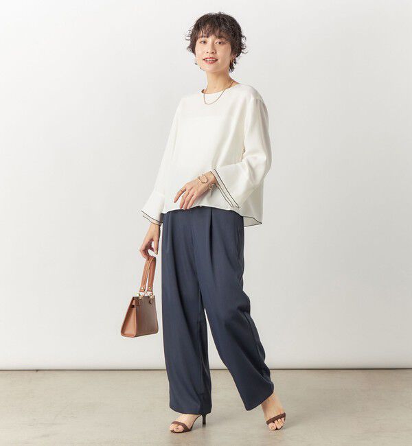 NOLLEY'S sophi「【追加】《オールシーズン対応》ウォッシャブルダブルクロスサテンイージーワイドパンツ」|その他|