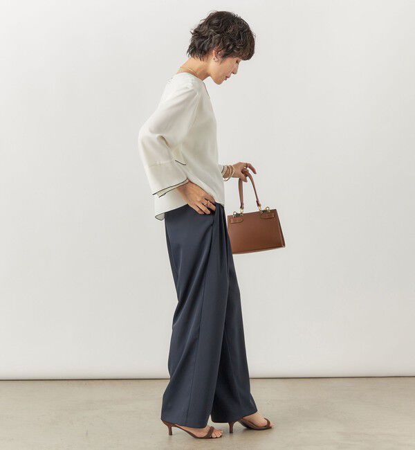 NOLLEY'S sophi「【追加】《オールシーズン対応》ウォッシャブルダブルクロスサテンイージーワイドパンツ」|その他|