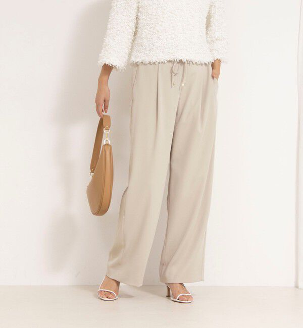 NOLLEY'S sophi「【追加】《オールシーズン対応》ウォッシャブルダブルクロスサテンイージーワイドパンツ」|その他|