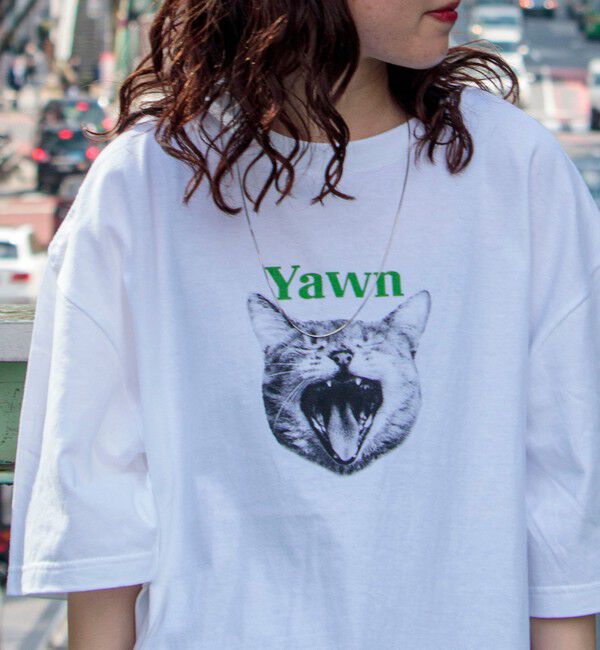 GLOSTER「【新柄追加】【GLOSTER/グロスター】DOG&CAT 犬猫プリントTシャツ」|Tシャツ・カットソー|