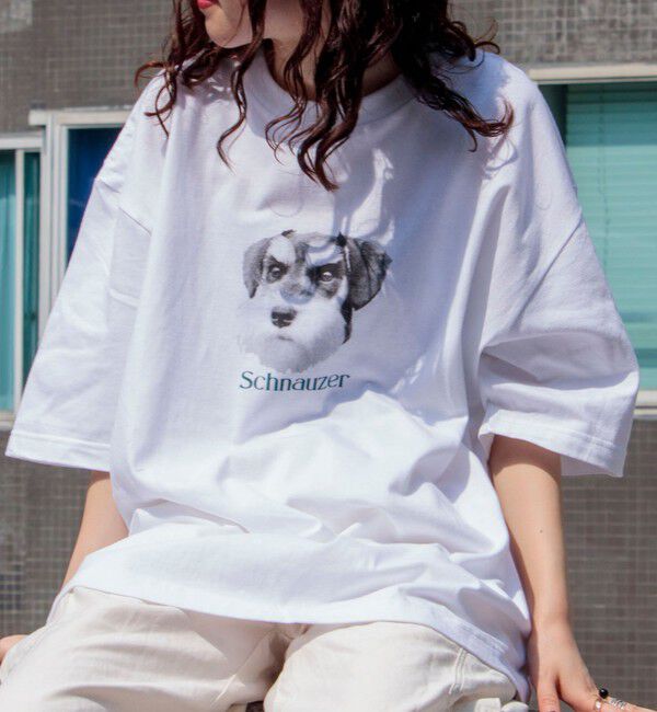 GLOSTER「【新柄追加】【GLOSTER/グロスター】DOG&CAT 犬猫プリントTシャツ」|Tシャツ・カットソー|