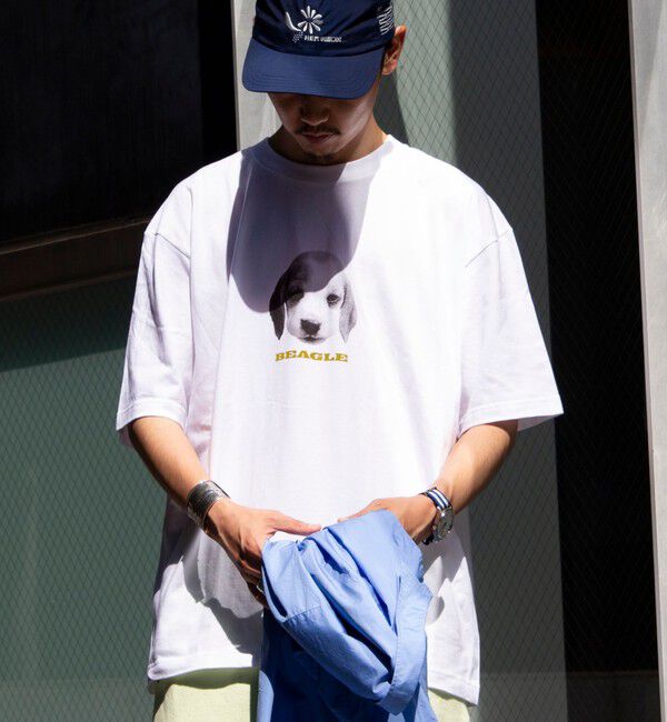 GLOSTER「【新柄追加】【GLOSTER/グロスター】DOG&CAT 犬猫プリントTシャツ」|Tシャツ・カットソー|