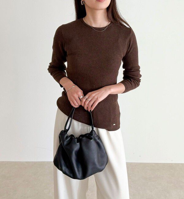 fredy emue「ウール混ベーシックリブニットプルオーバー」|ニット・セーター|
