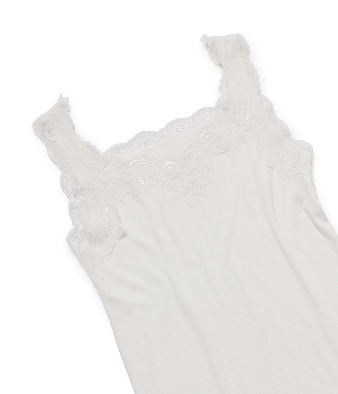 VIS「【前後2WAY】レース付きVネックタンクトップ」|タンクトップ|ホワイト(10)