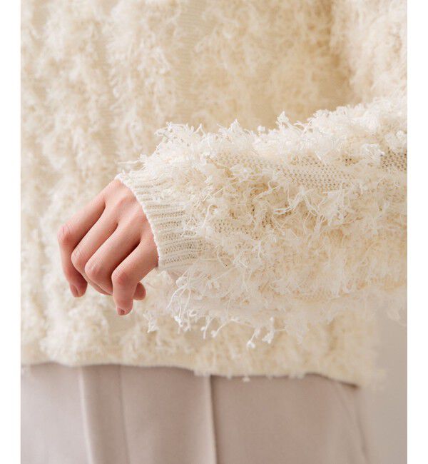 VIS「リボンヤーンフリンジニットプルオーバー」|ニット・セーター|