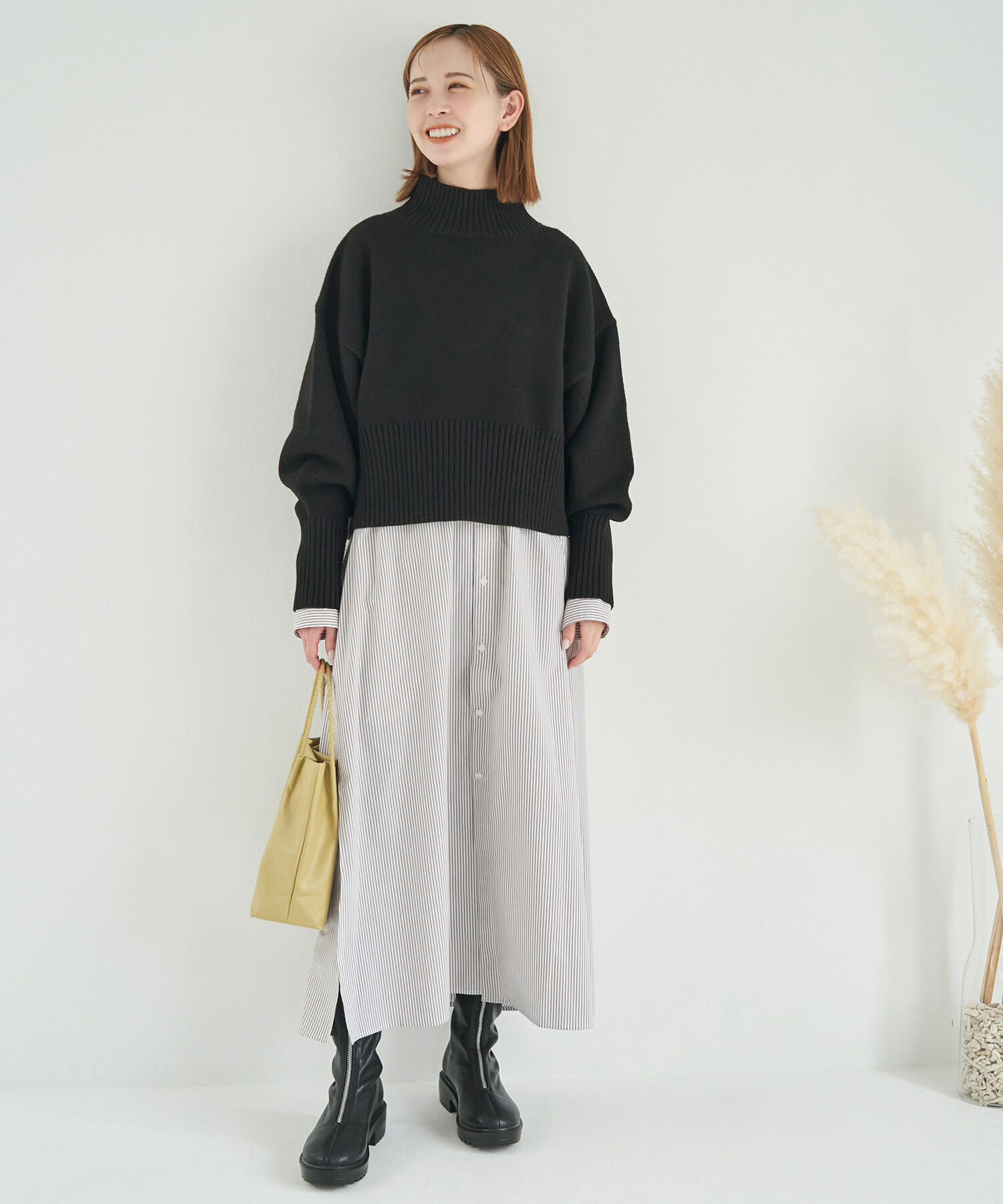 Rope&rsquo;Picnic「【CM着用商品】スタイルアップが叶うクロップドカラフルニット」|ニット・セーター|