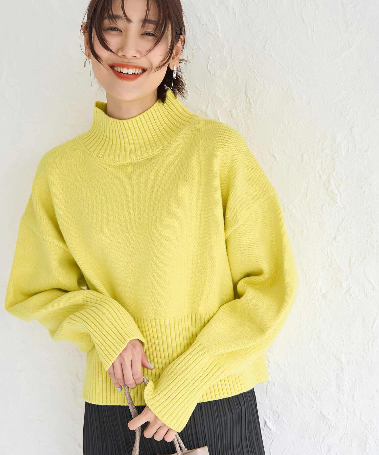 Rope&rsquo;Picnic「【CM着用商品】スタイルアップが叶うクロップドカラフルニット」|ニット・セーター|イエロー(80)