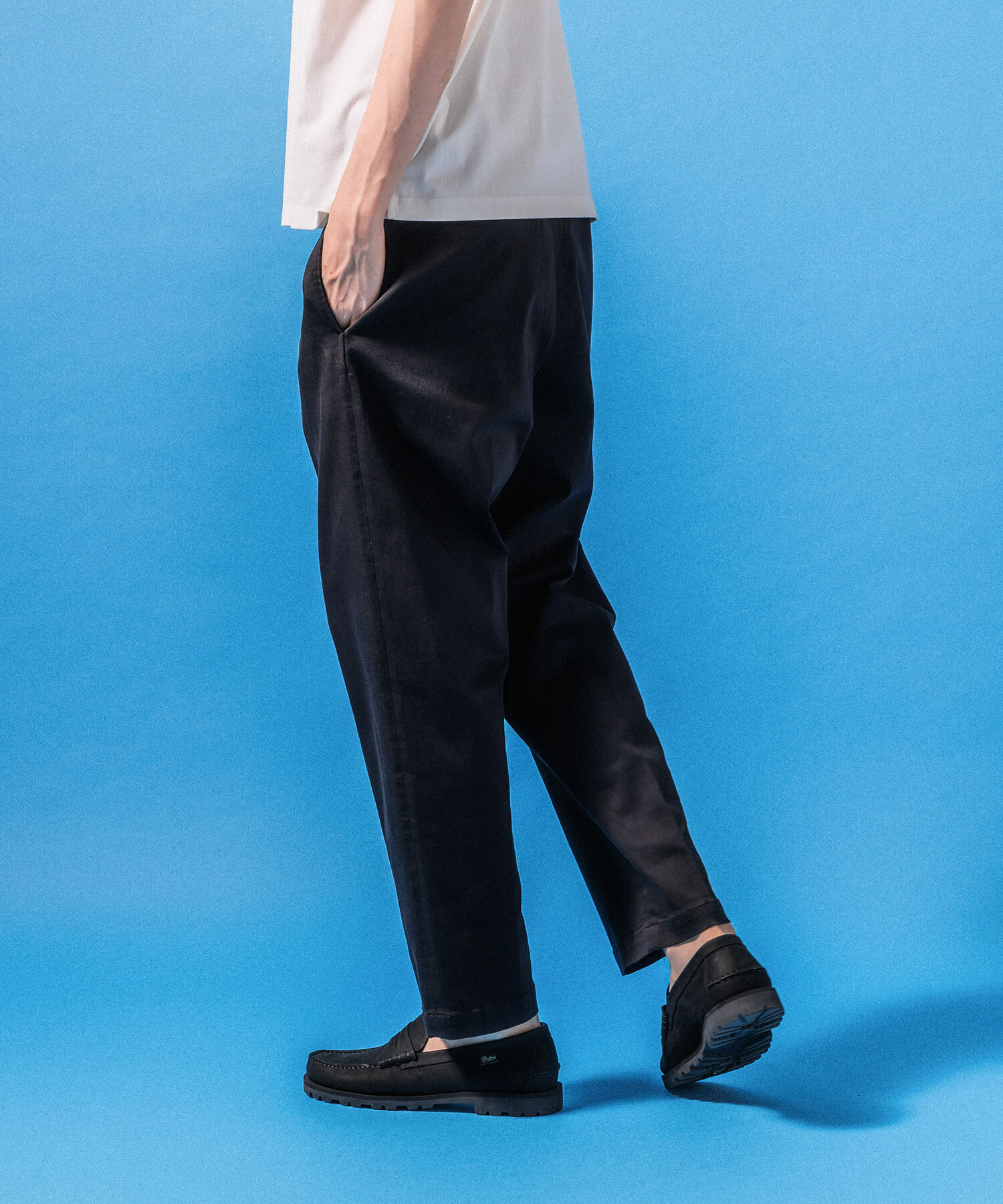 ADAM ET ROPE'「【接触冷感】ワイドテーパード ストレッチ イージーパンツ / ロングシーズン着用可能」|スラックス|