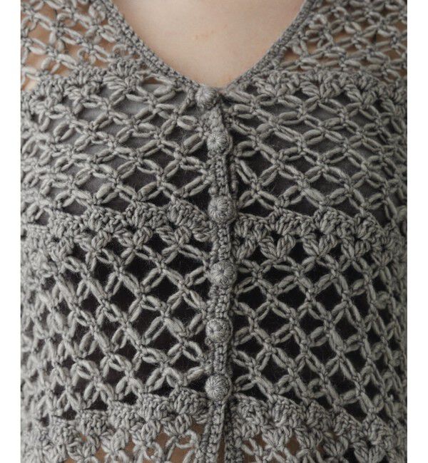 ADAM ET ROPE'「【EMOELLE】クロシェカーディガン」|カーディガン|