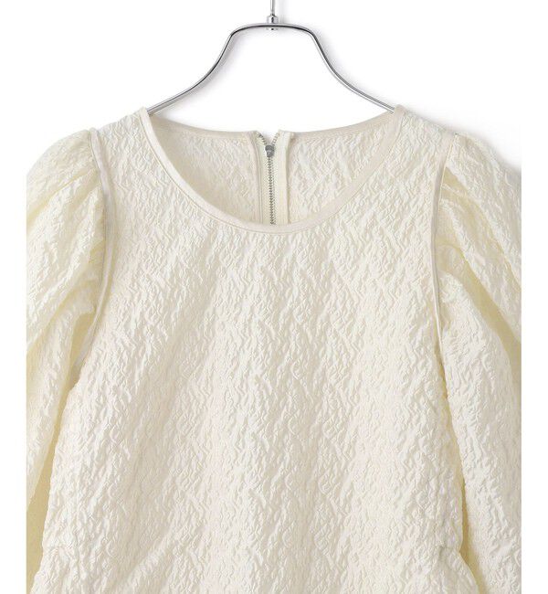 ADAM ET ROPE'「ジャガードコンビギャザートップス」|Tシャツ・カットソー|