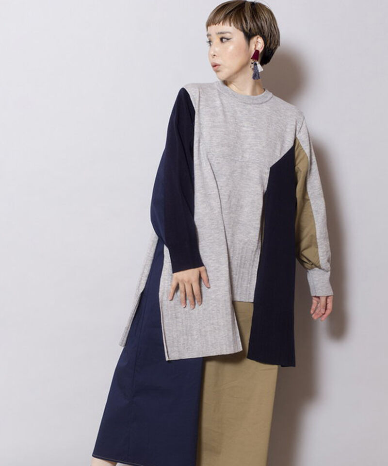  「ニット切替ワンピース」|ワンピース|L .GRAY