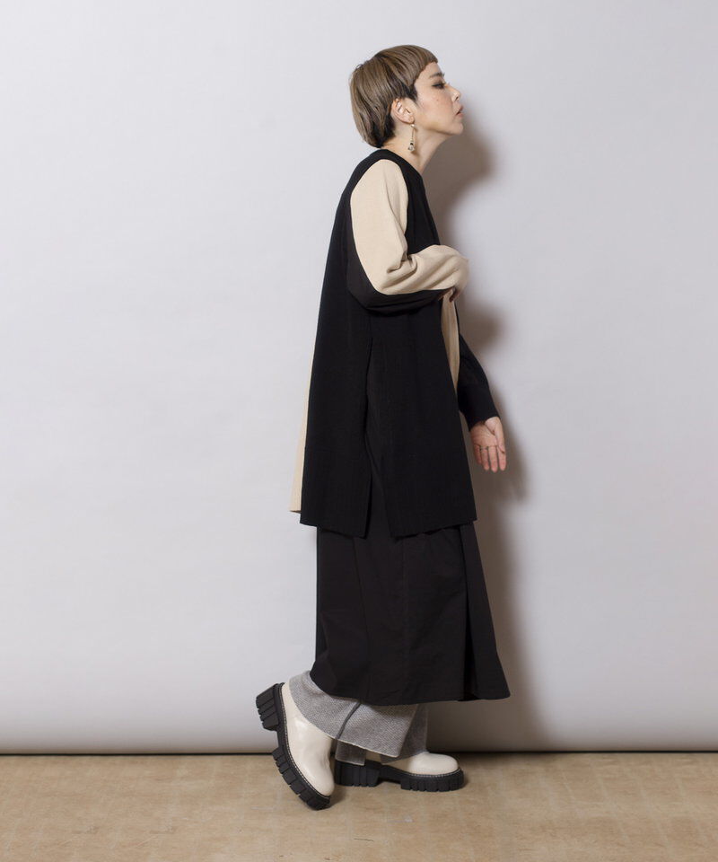  「ニット切替ワンピース」|ワンピース|