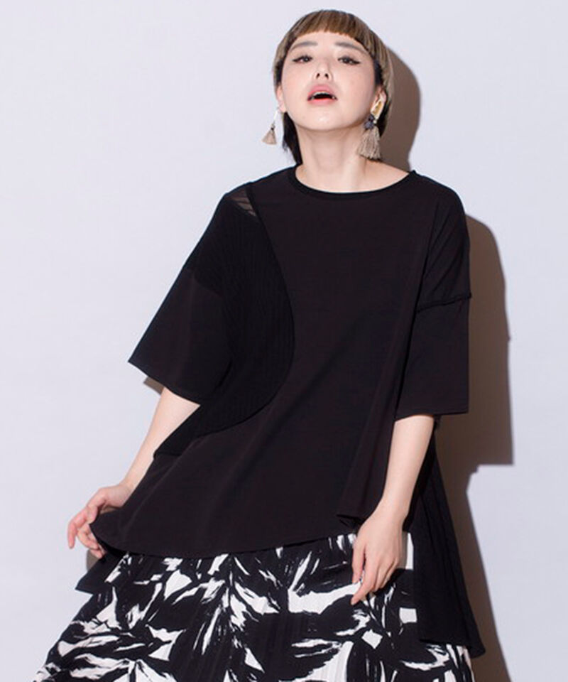  「バインダー切替Tシャツ」|Tシャツ・カットソー|BLACK