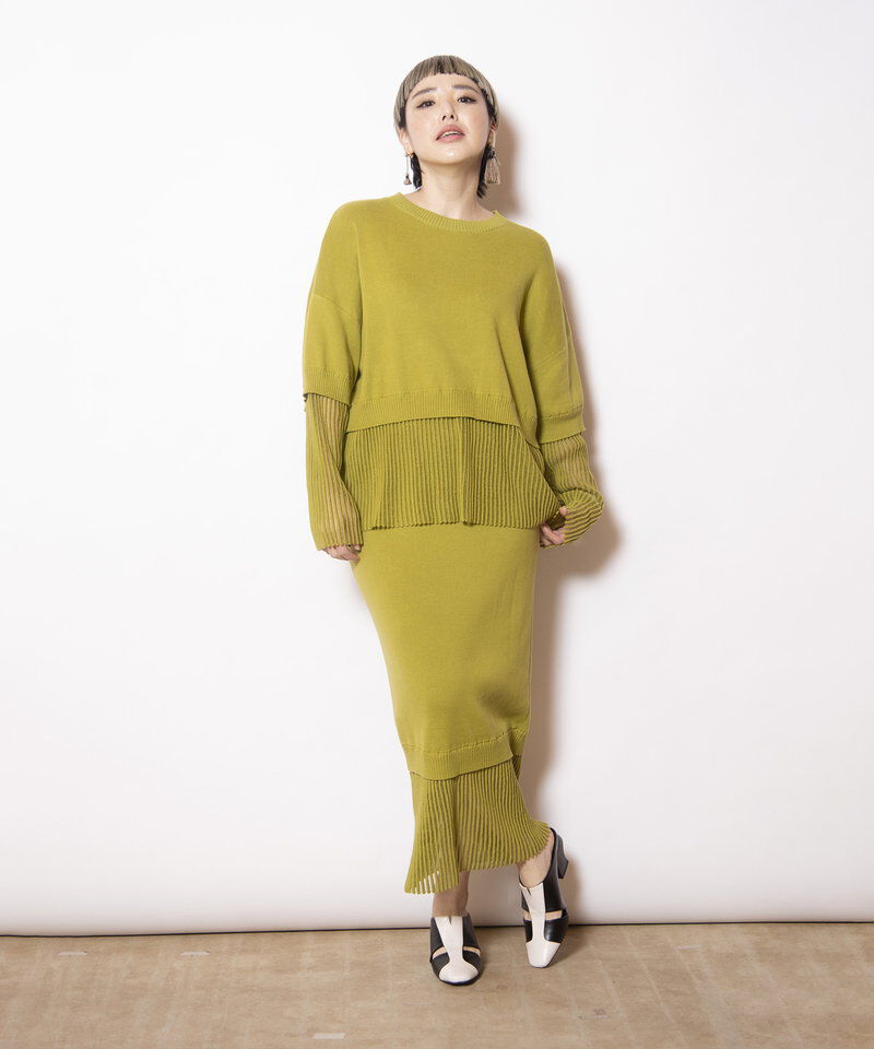  「ストライプヘムニットプルオーバー」|ニット・セーター|