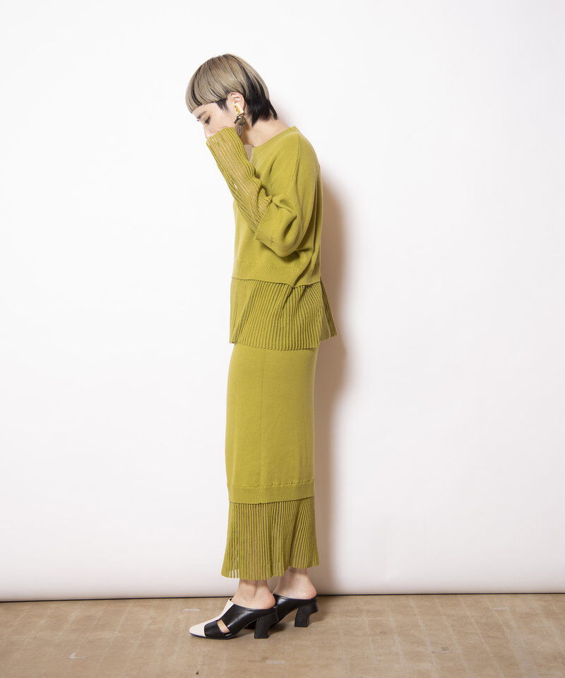  「ストライプヘムニットプルオーバー」|ニット・セーター|