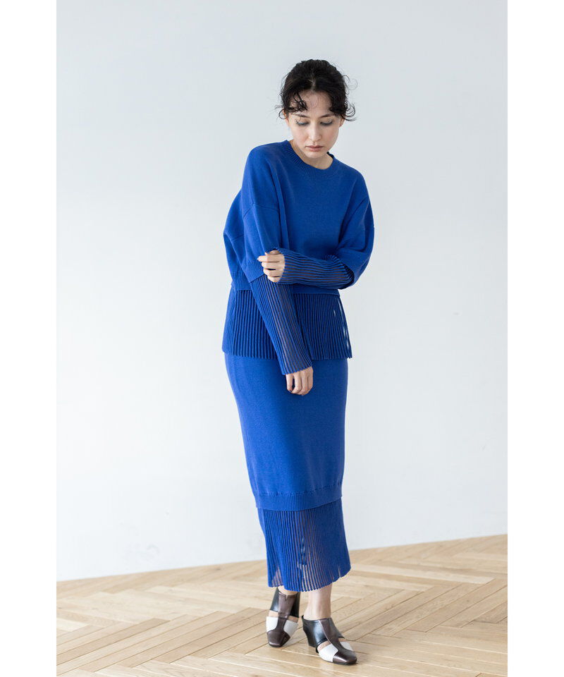  「ストライプヘムニットプルオーバー」|ニット・セーター|