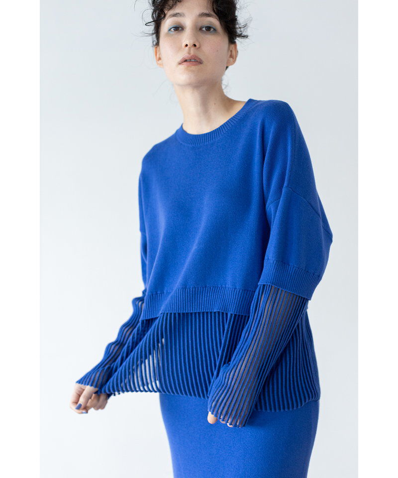  「ストライプヘムニットプルオーバー」|ニット・セーター|