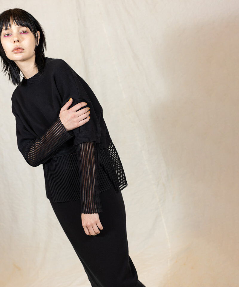  「ストライプヘムニットプルオーバー」|ニット・セーター|