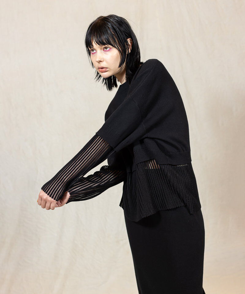  「ストライプヘムニットプルオーバー」|ニット・セーター|