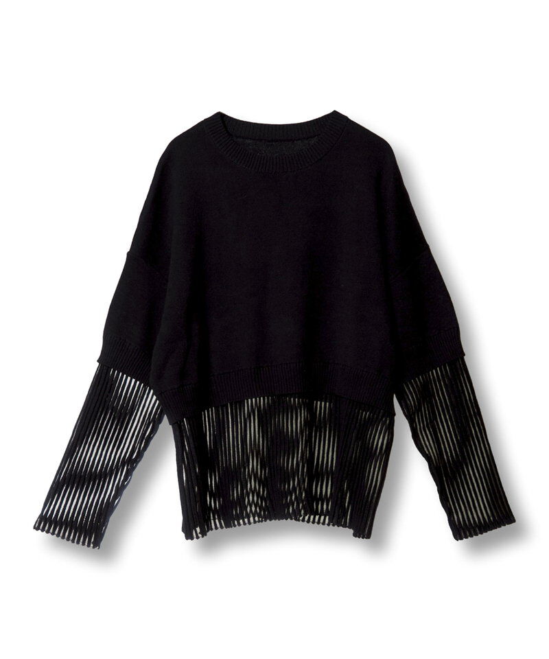  「ストライプヘムニットプルオーバー」|ニット・セーター|