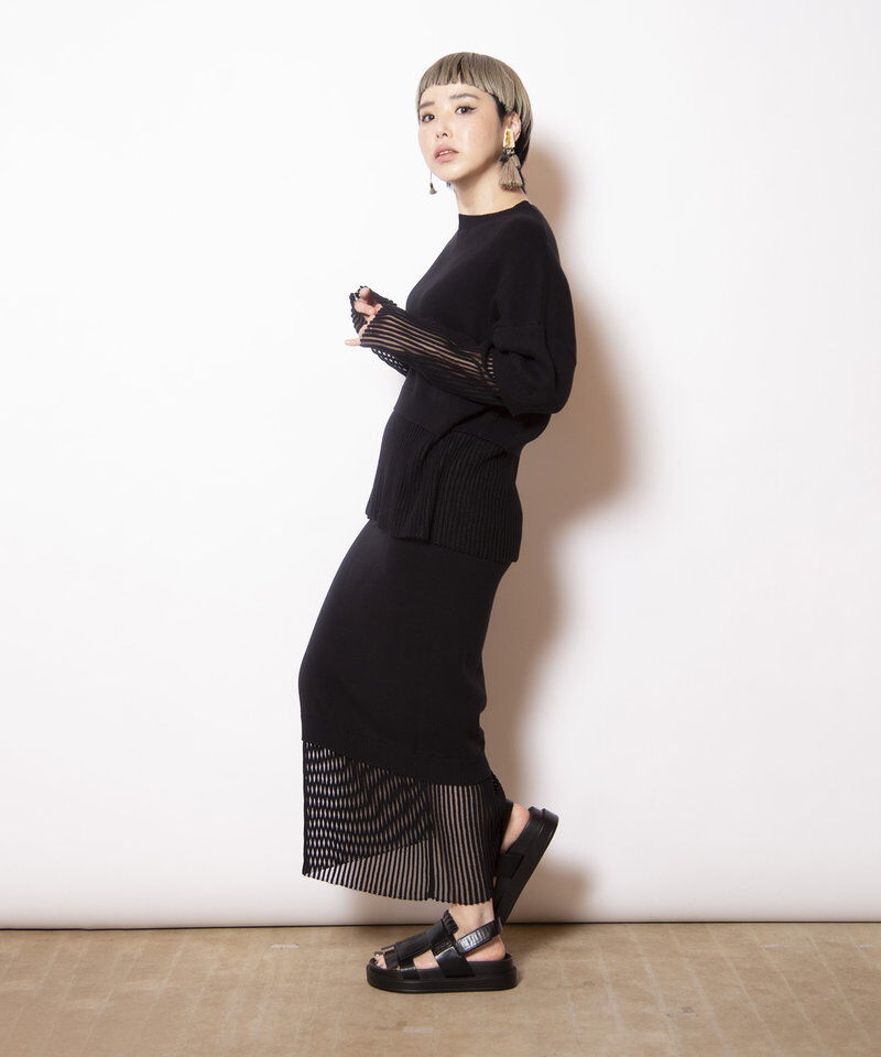  「ストライプヘムニットプルオーバー」|ニット・セーター|