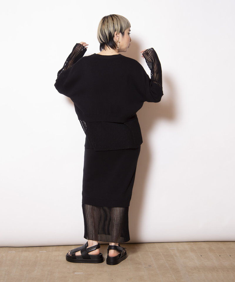  「ストライプヘムニットプルオーバー」|ニット・セーター|