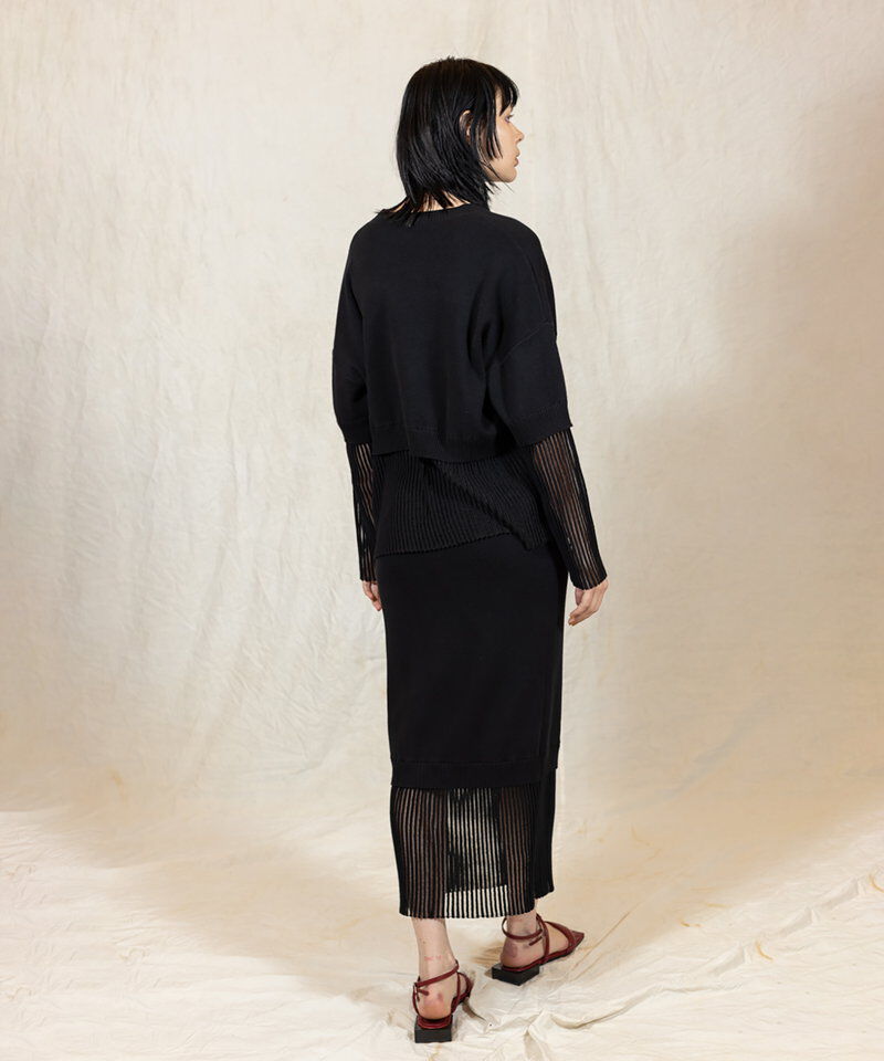  「ストライプヘムニットプルオーバー」|ニット・セーター|