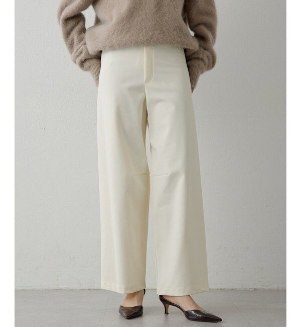  「ポンチ裏起毛バレルパンツ」|チノ|オフホワイト