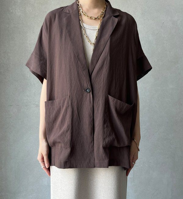  「【WEB限定】強撚半袖ジャケット」|テーラードジャケット|