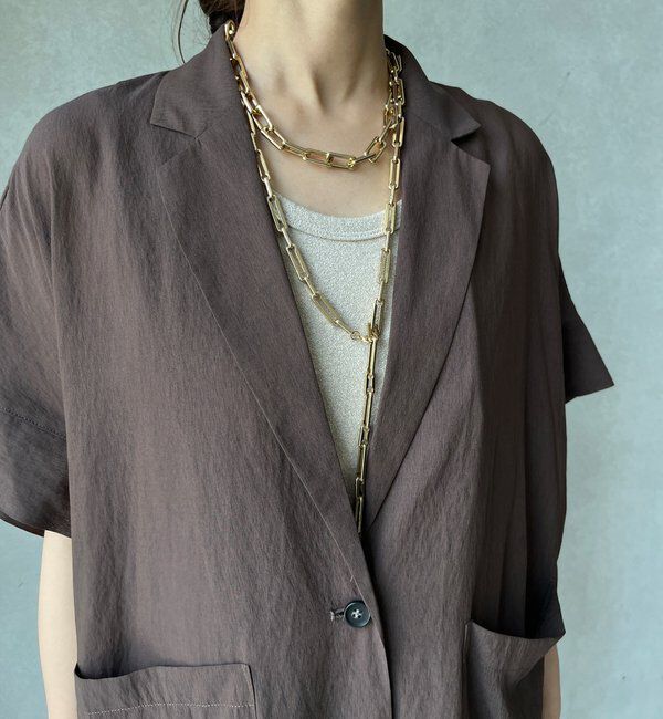  「【WEB限定】強撚半袖ジャケット」|テーラードジャケット|