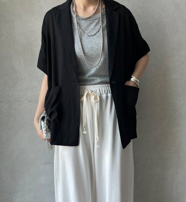  「【WEB限定】強撚半袖ジャケット」|テーラードジャケット|