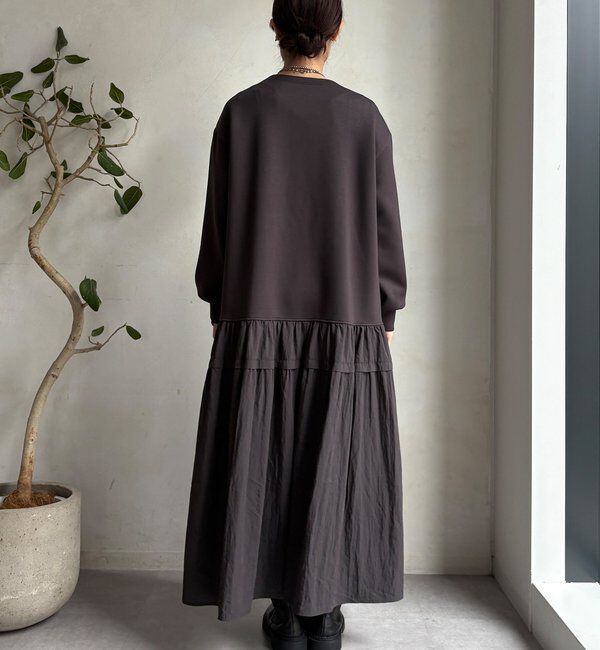  「【WEB限定】ウエストドロストドッキングワンピース」|ワンピース|