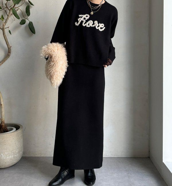  「【セットアップ対応/WEB限定】ツイードテープロゴニット」|ニット・セーター|